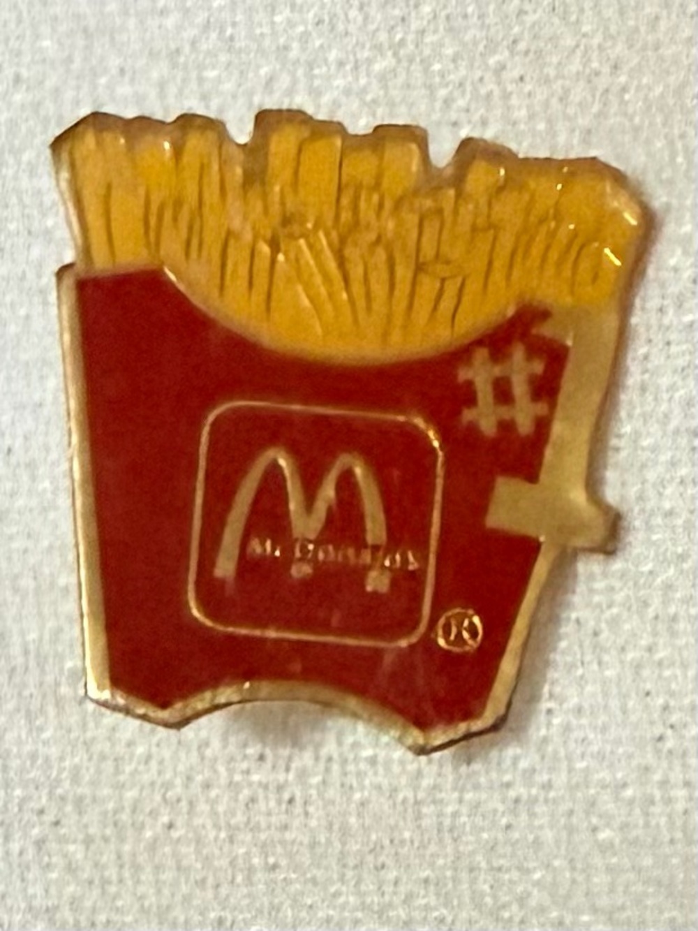 Vintage UNISEX McDonald's Employee French Fry Gold Tone 7/8” Pin
